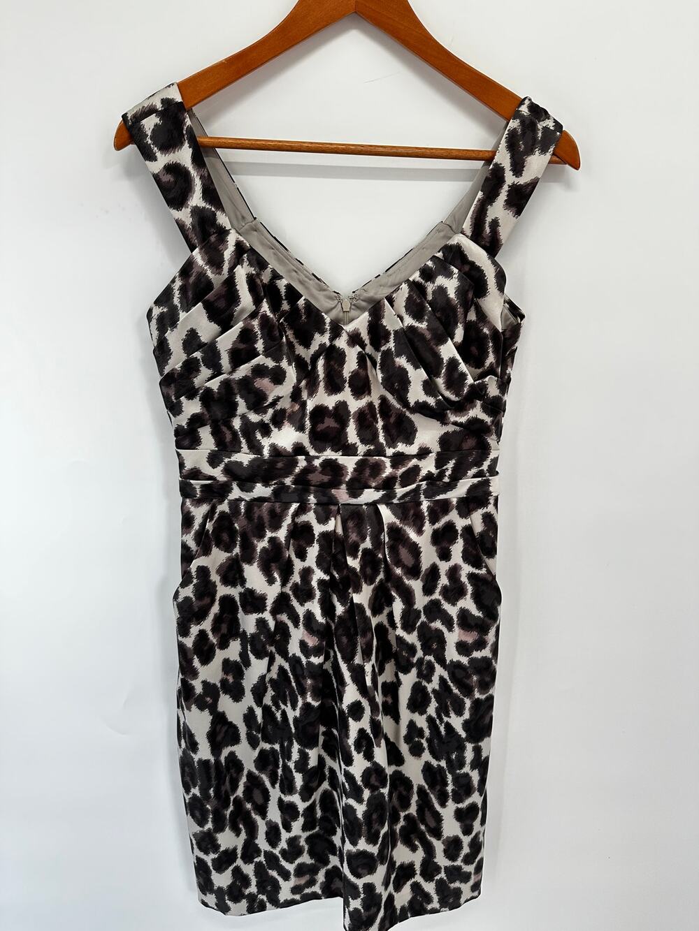 KAY UNGER Animal Print 100% Silk Dress // 8